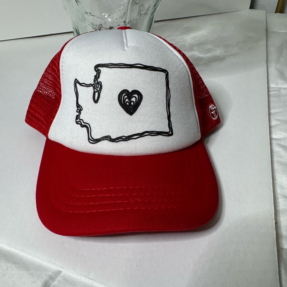 Youth Red and White Trucker Cap
